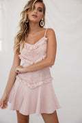 Janey Applique A-Line Dress Pink