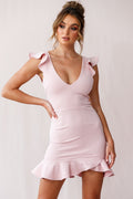 Take Note Frill Dress Blush