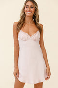 Pillow Talk Sweetheart Neckline Pleated Bust Dress Mocha