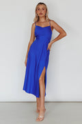 Suki Front Split Midi Dress Royal Blue