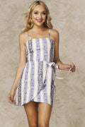 Britney Striped Brunch Dress Blue