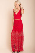 London Bohemian Glamour Maxi Dress Red