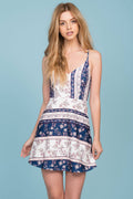 Taliyah Floral Dress Navy White