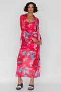 Stasi Cami Strap Midi Dress Floral Pink