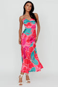 Hula Sweetheart Midi Dress Floral Red