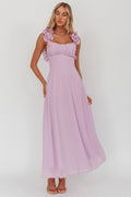 Eloquent Lace-Up Back Maxi Dress Lilac