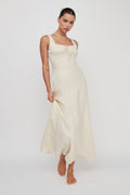 Carlee Gathered Bust Maxi Dress Oat