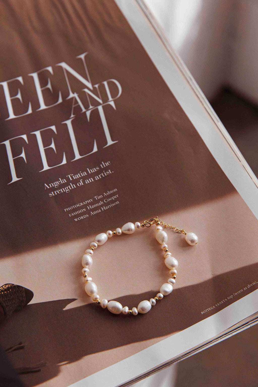 Chantel Baroque Pearl Bracelet Gold