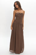 High Streets Strapless Maxi Dress Mocha
