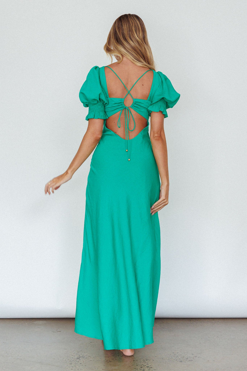 Brigita Tied Back Midi Dress Green