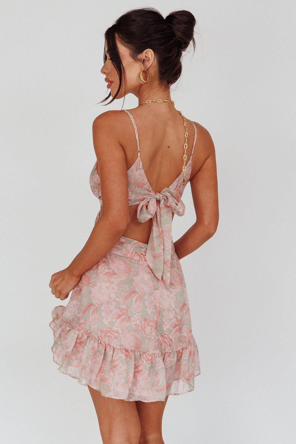 Dream Of You Twist Bodice Mini Dress Rose
