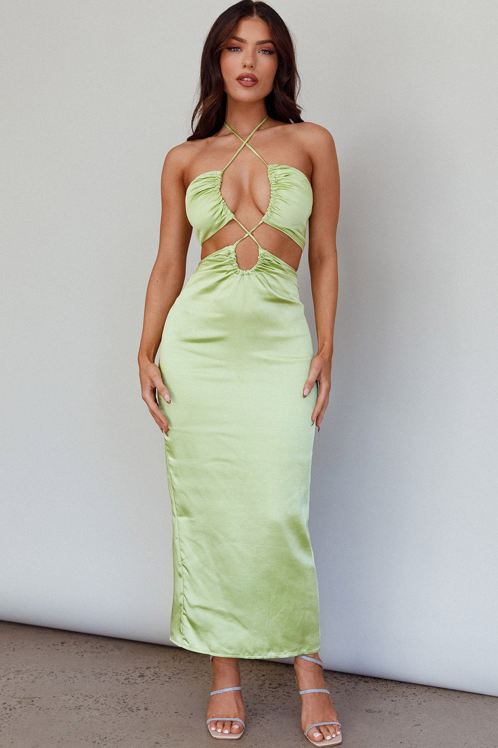 Ryana Cut-Out Drawstring Dress Apple