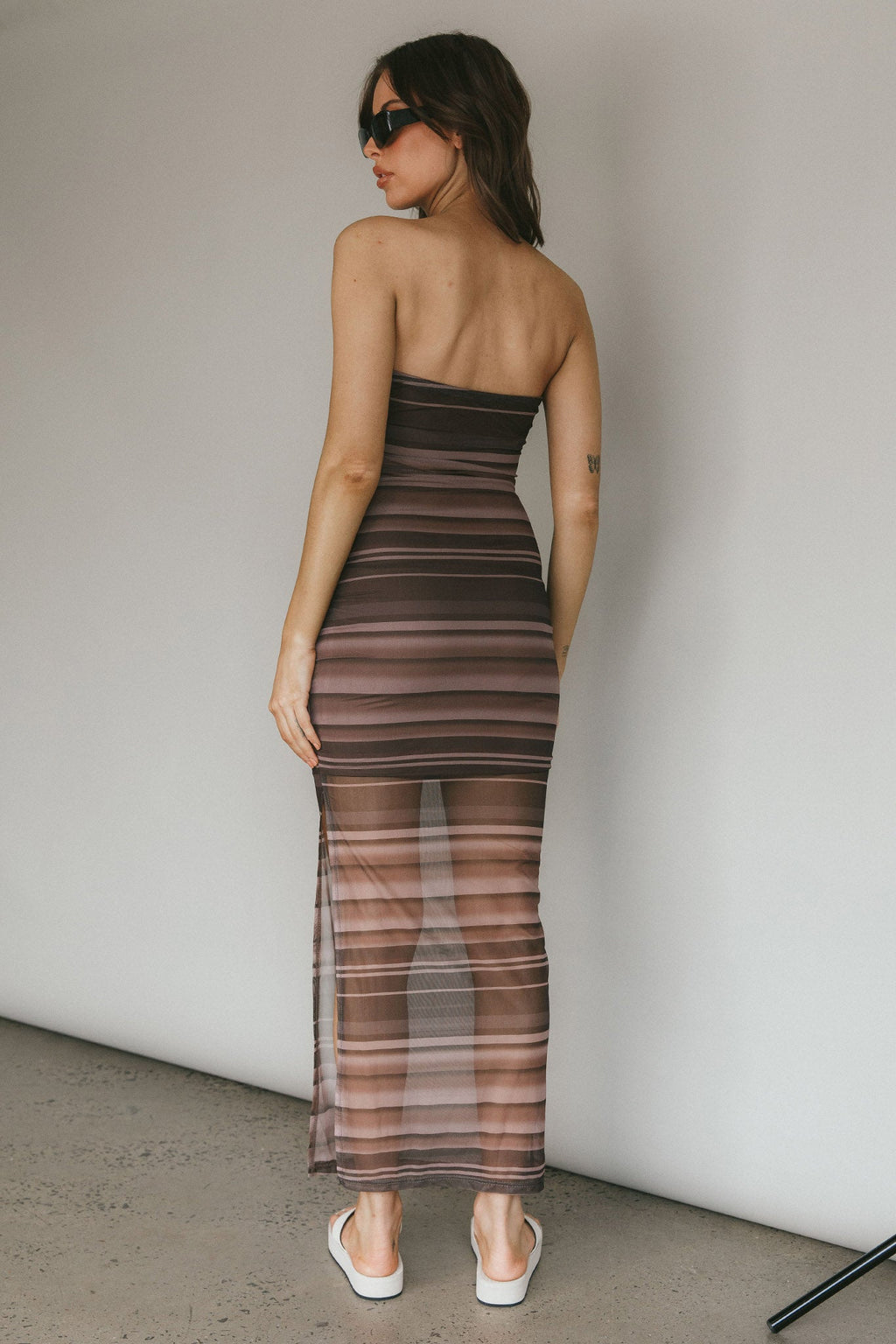Island Life Strapless Maxi Dress Brown