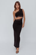 Mahli One-Shoulder Cut-Out Maxi Dress Black