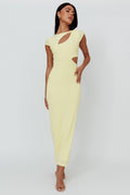 Elenice Cap Sleeve Cut-Out Midi Dress Lemon