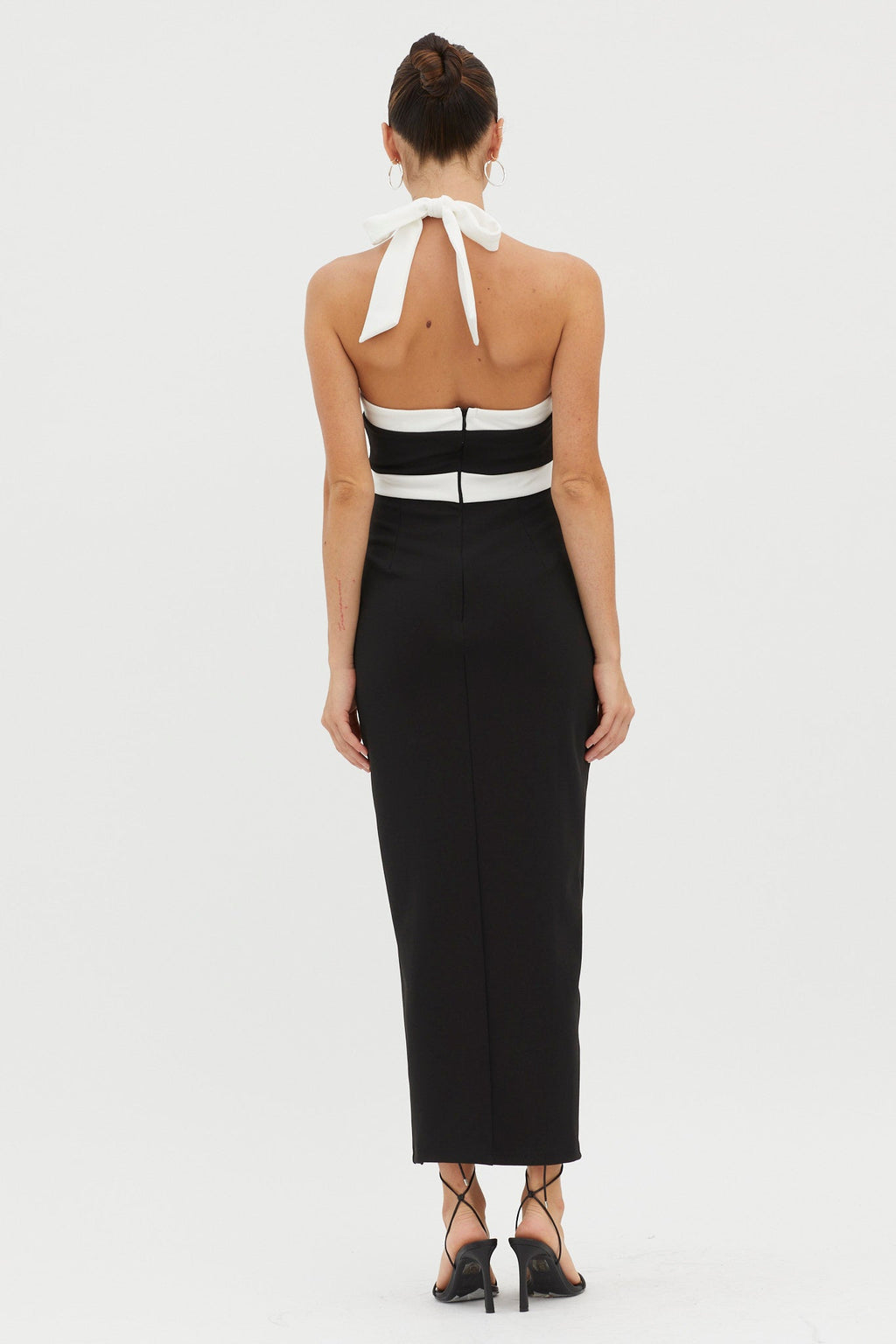 Canary Islands Halterneck Midi Dress Black