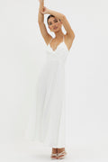Slow It Down Lace Trim Maxi Dress White