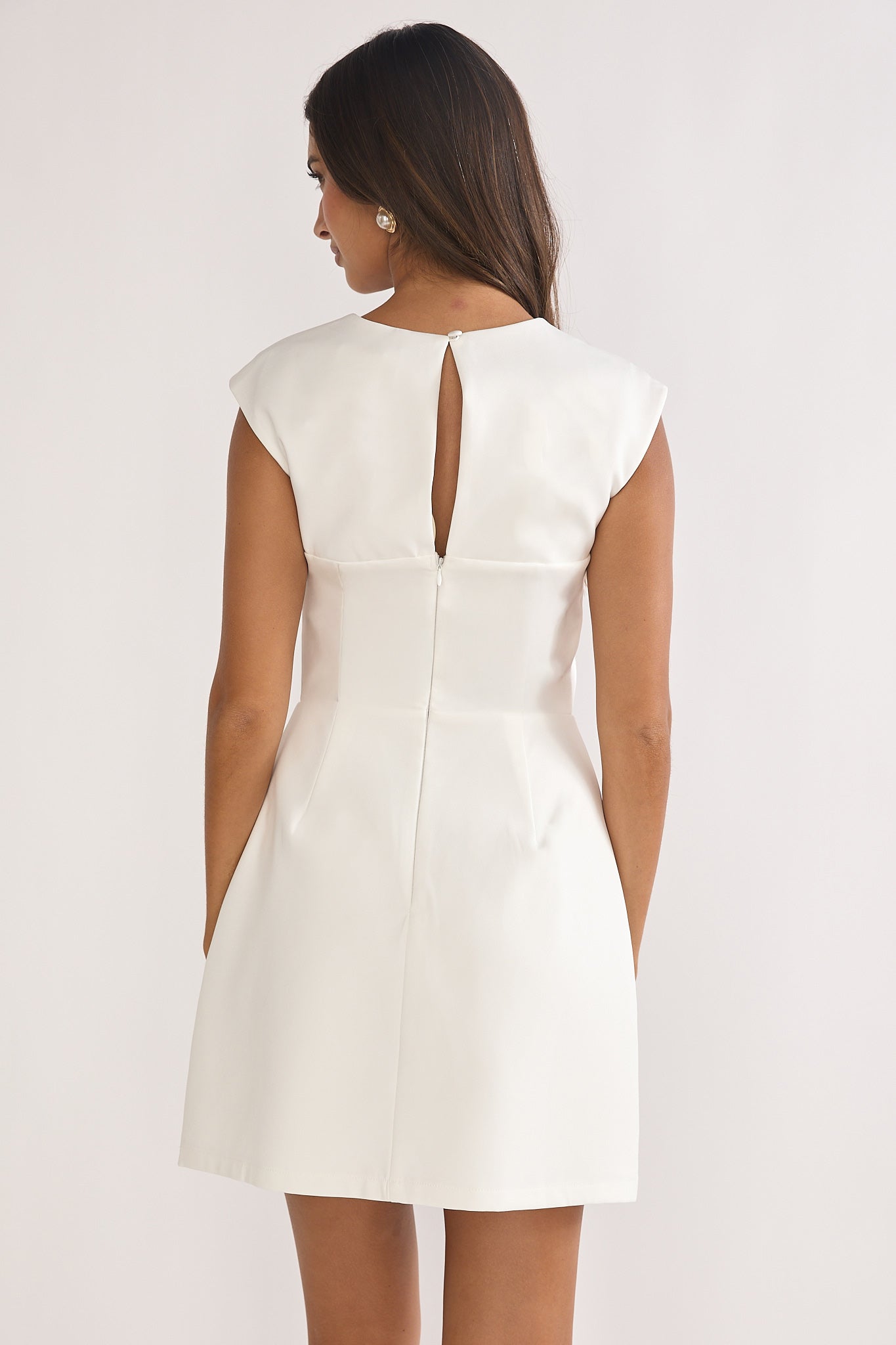 Korella Cap Sleeve Mini Dress White