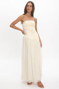 Karielle Asymmetric Drop Waist Maxi Dress Butter