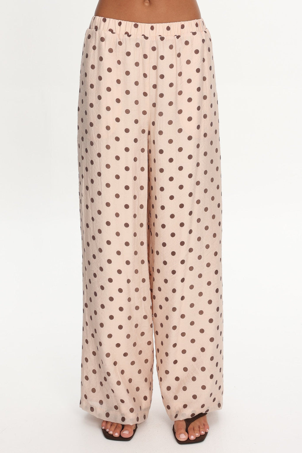 Anessa Straight Leg Pants Polka Dot Cream