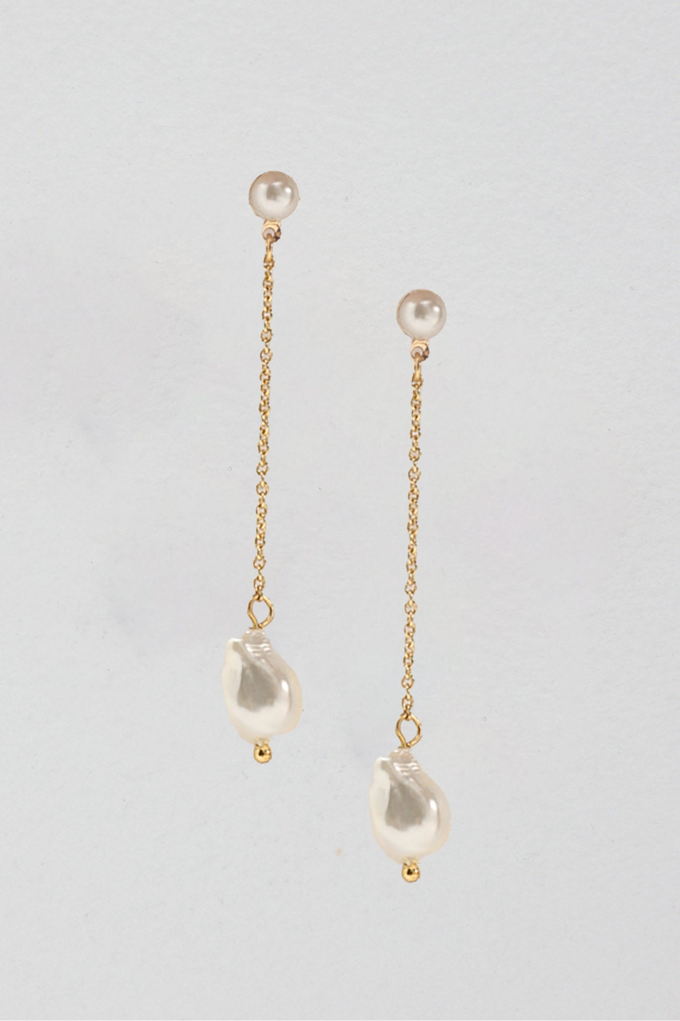 Rosamund Pearl Drop Earrings Gold