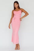 Teava Laced Waist Maxi Dress Blush