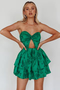Tylah Keyhole Twist Bust Mini Dress Green