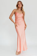Palma Low Back Strappy Maxi Dress Peach