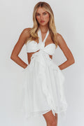 Santiago Cut-Out Ruffle Mini Dress White