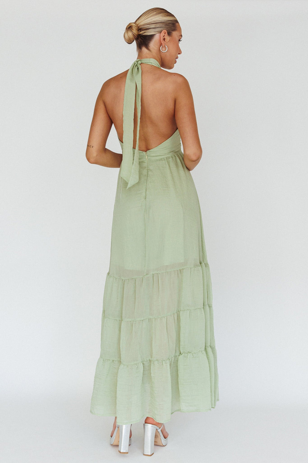 Jalisco Sun Halterneck Maxi Dress Mint