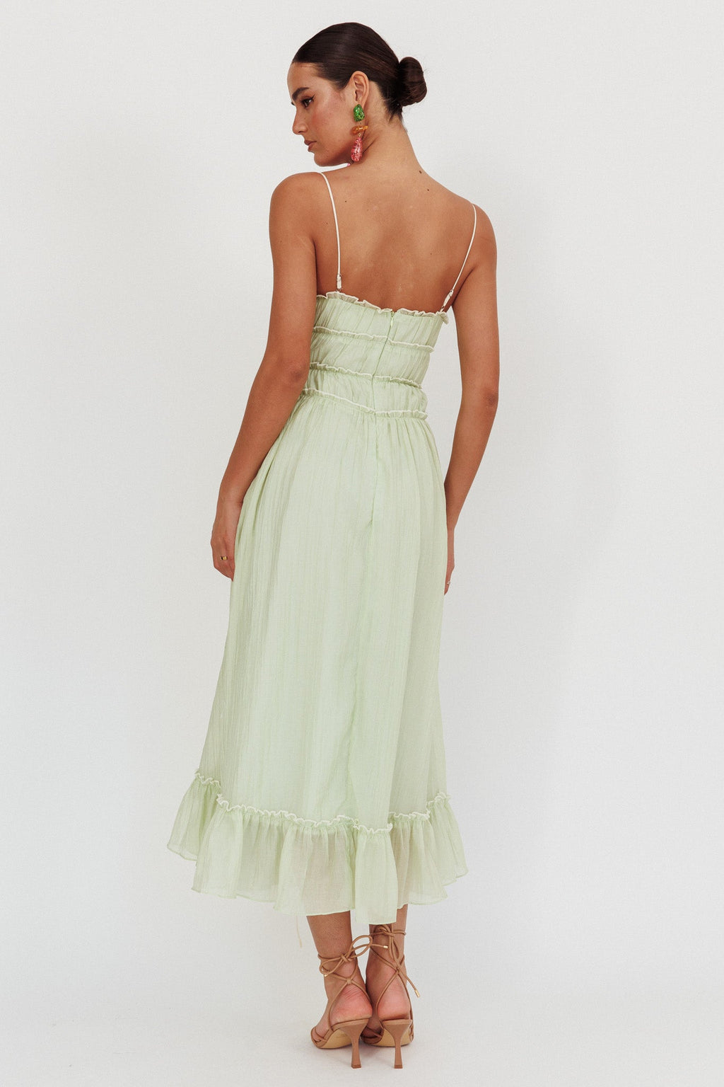 Maidens Tie Accent Maxi Dress Sage