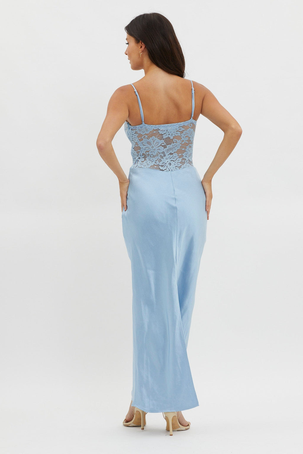 Moon Magic Floral Bodice Dress Blue