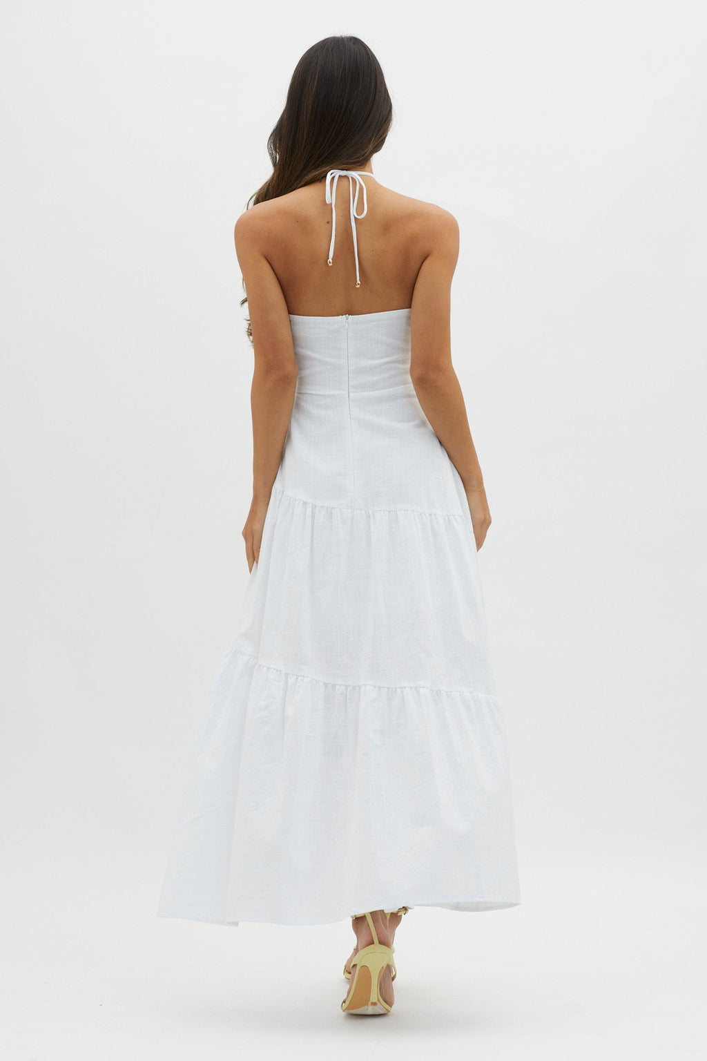 Bondi Rose Decoration Maxi Dress White