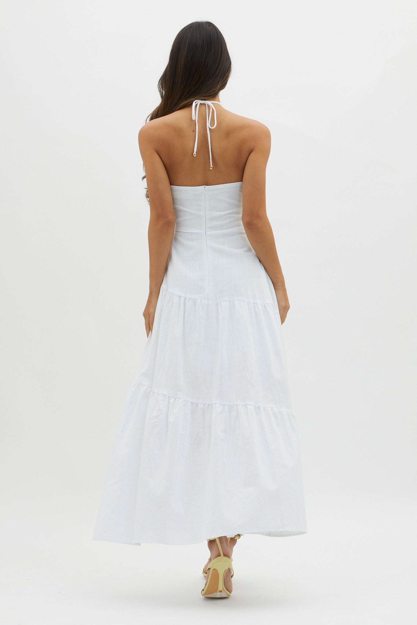 Bondi Rose Decoration Maxi Dress White
