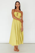 Maravilhosa Keyhole Halter Midi Dress Lime
