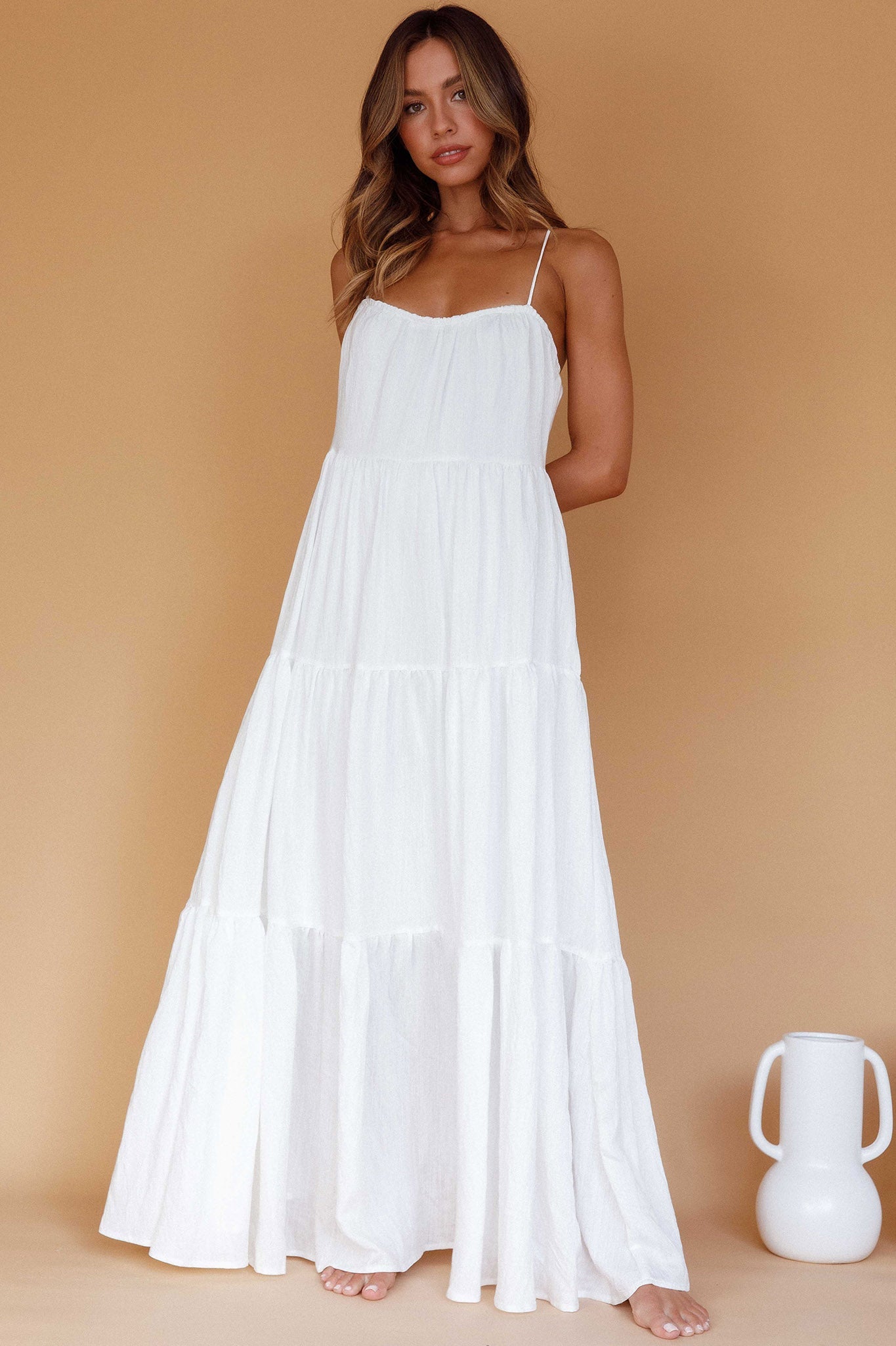 Bora Bora Tied Back Maxi Dress White