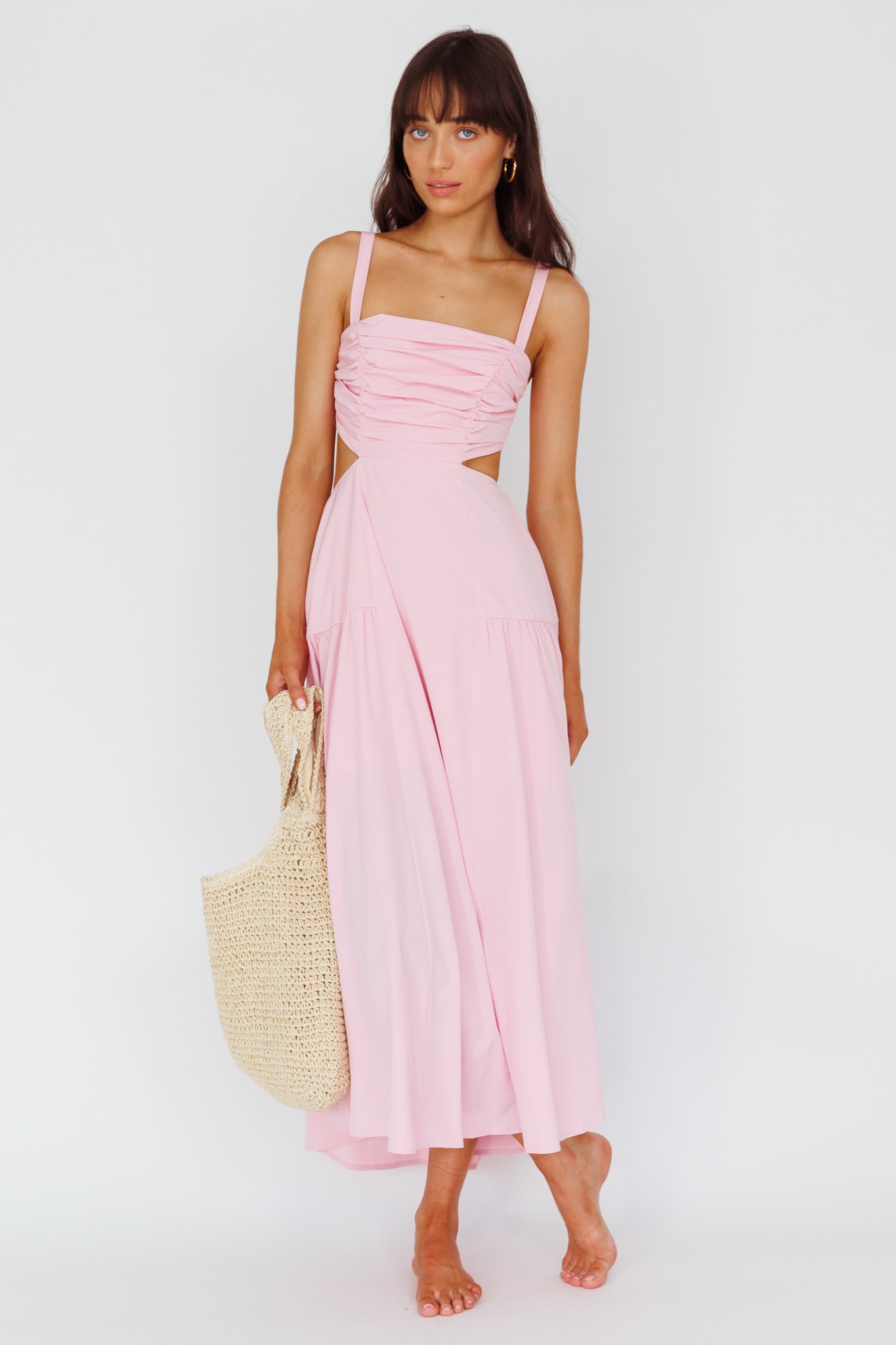 Kassi Gathered Bodice Maxi Dress Blush