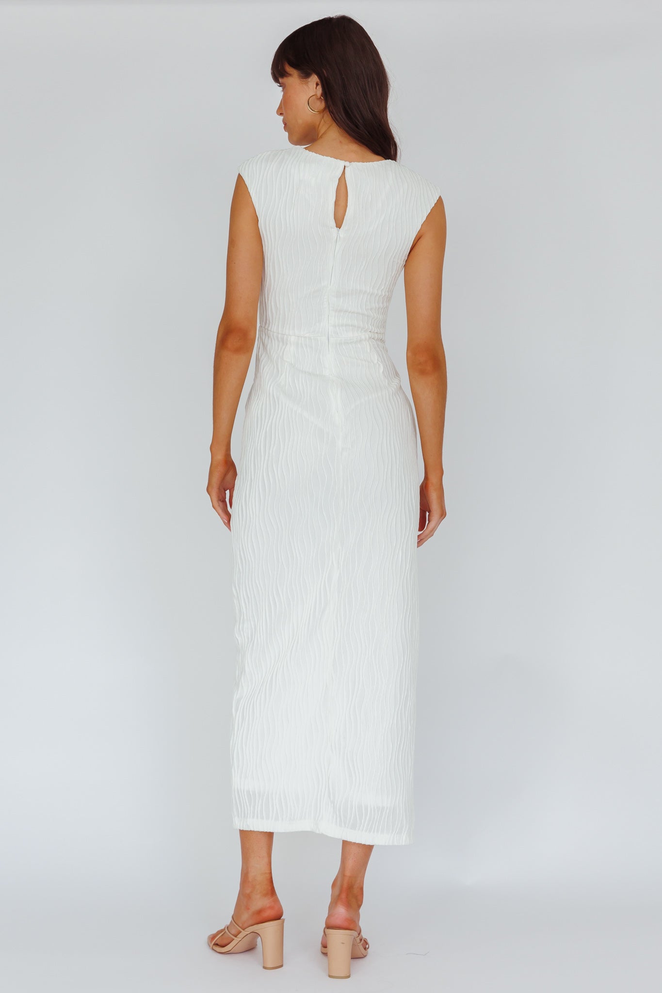 Like A Movie Cap Sleeve Midi Dress Cream