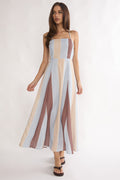 Second Glance Olga Criss-Cross Back Maxi Dress Stripe