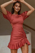 Rhode Puff Sleeve Strappy Back Dress Rose