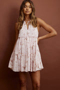 Kennedi String Tie Shift Dress Floral Pink