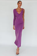 Star Walker One Sleeve Maxi Dress Purple