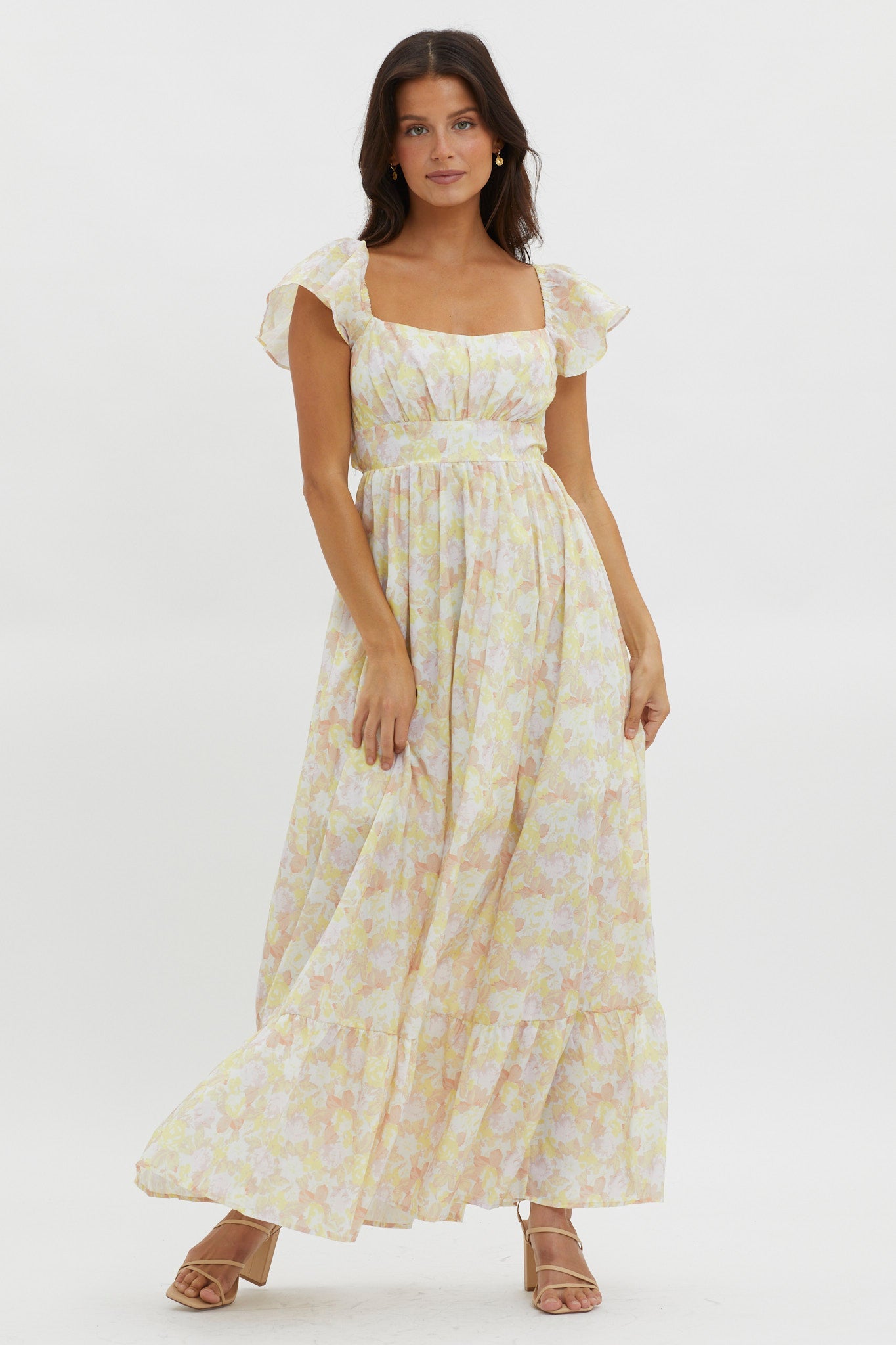 Touch The Sky Tied Back Maxi Dress Lemonade