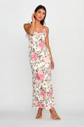Florenze Tied Shoulder Dress Floral Pink