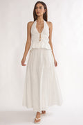 Under The Moons A-Line Maxi Skirt White