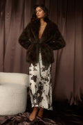 Takara String Tie Maxi Skirt Cow Print
